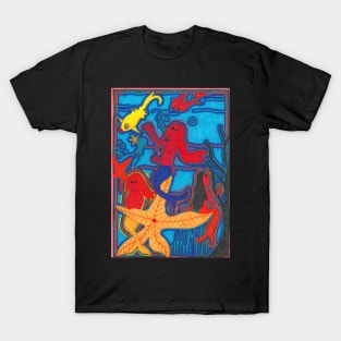 Mermaids, Fish and Starfish T-Shirt